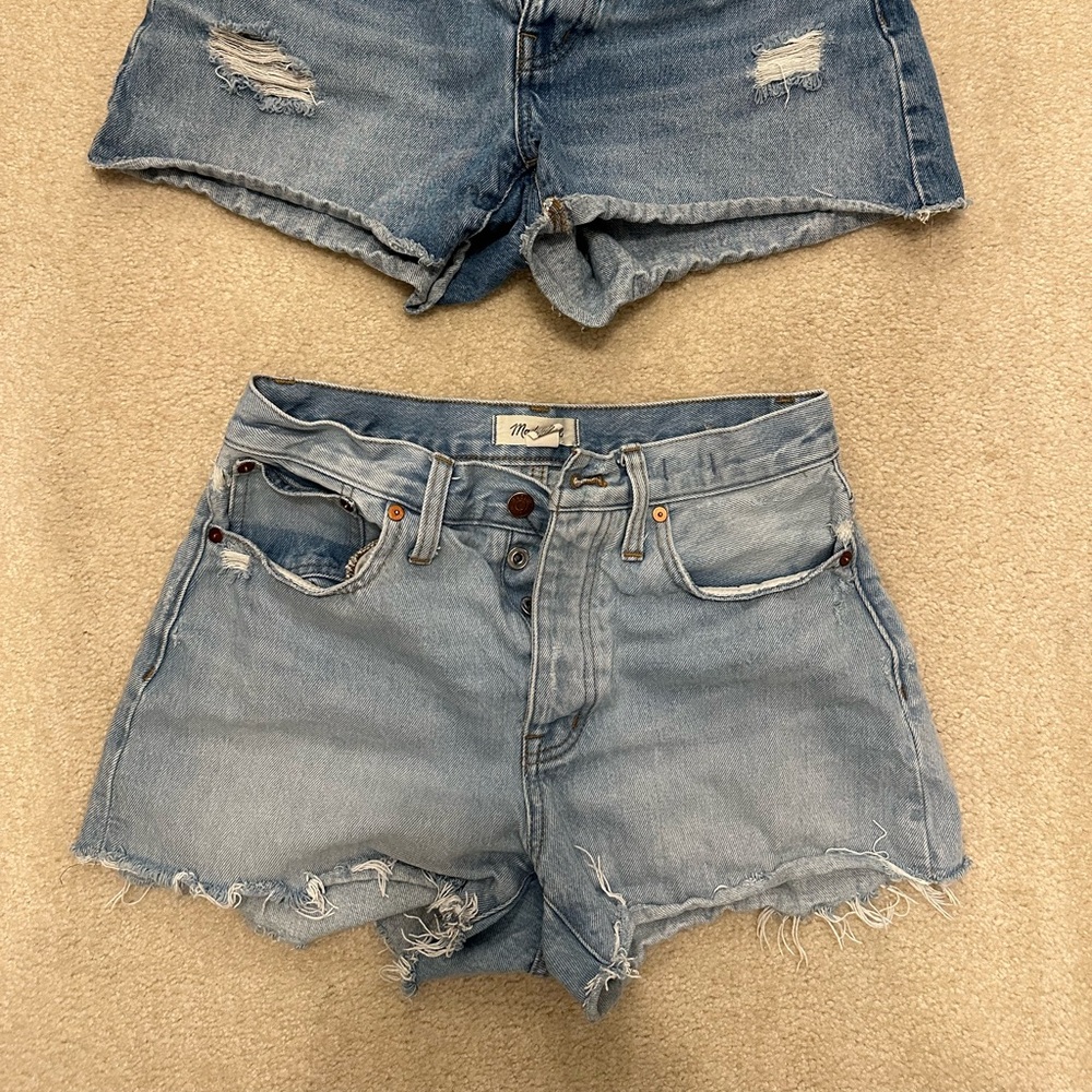Madewell Size 23 Curvy Relaxed Denim Shorts (LOT OF 2)